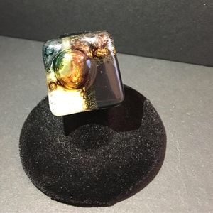 Fused Glass Ring Art HandMade In Ecuador